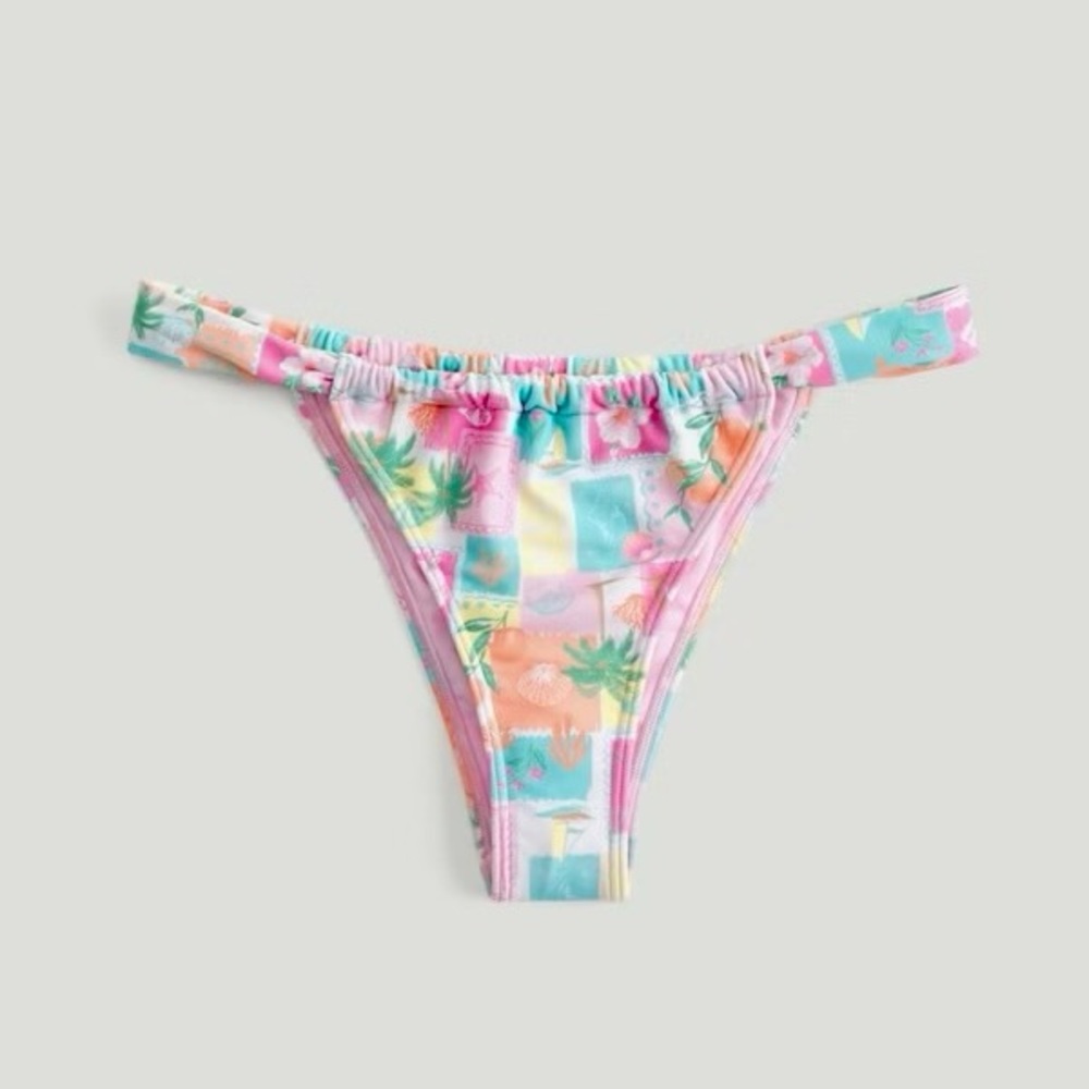 Cheeky Bottoms Tropical Pink Halter Top Hollister Set - Picture 4 of 6